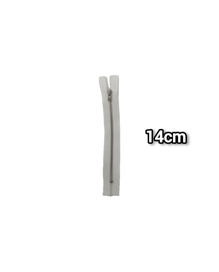 Silver-Colored Teeth Metal Zipper (Short)
