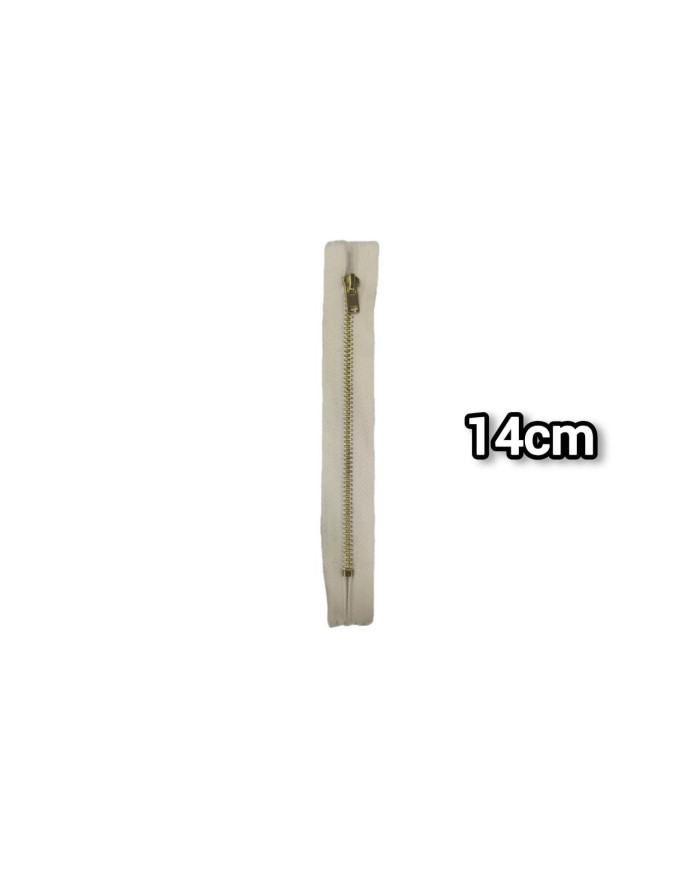 Металлическая молния с золотистыми зубцами (короткая)