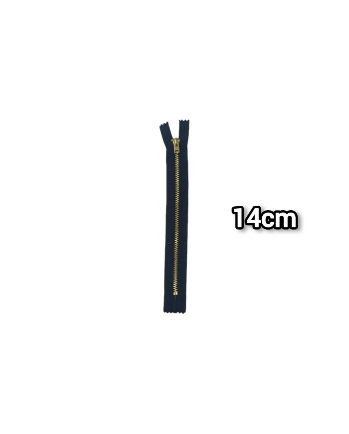 Металлическая молния с золотистыми зубцами (короткая)